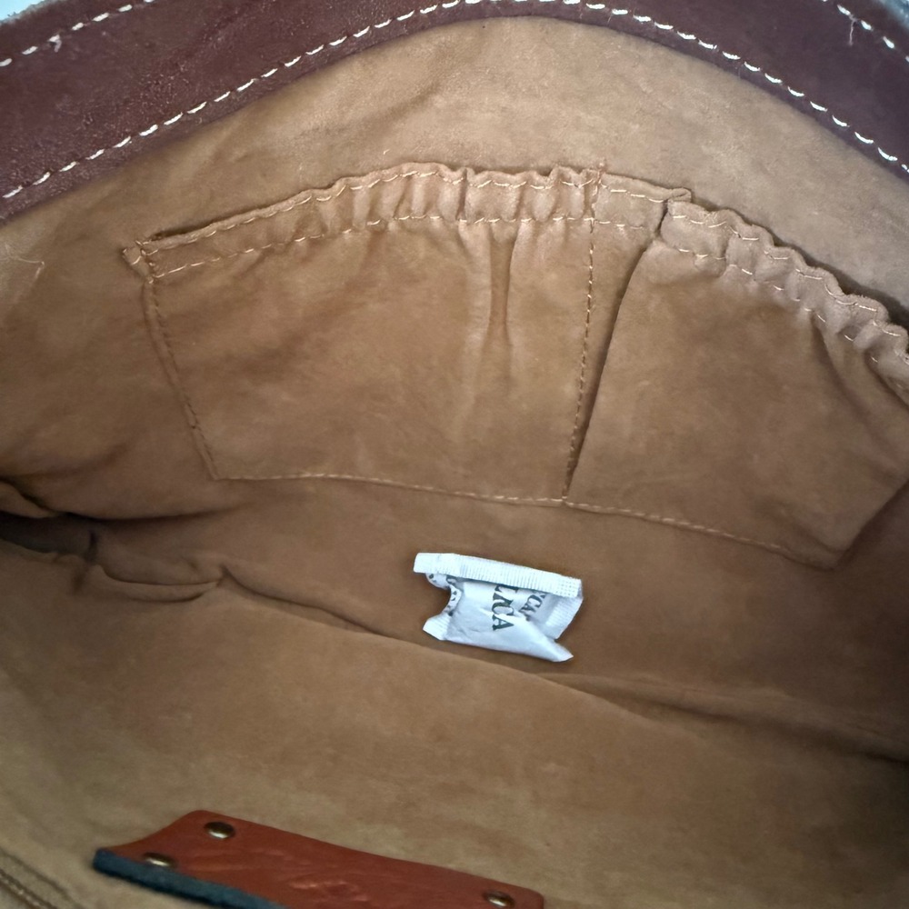 Patricia Nash Brown Suede Woven Whipstitch Crossbody Messenger Bag - Picture 12 of 16